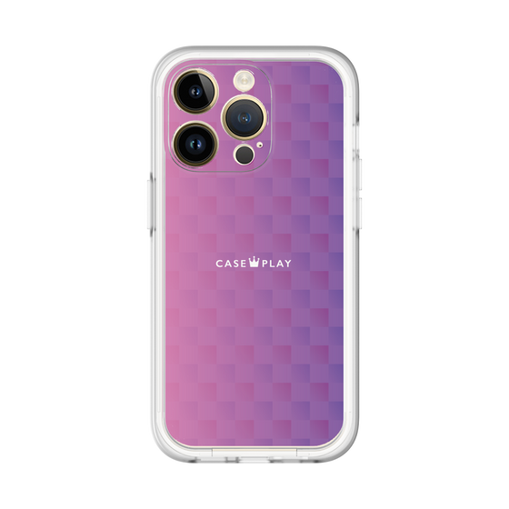 スリムプロテクションプレミアムケース［ CASEPLAY Check - Purple ］