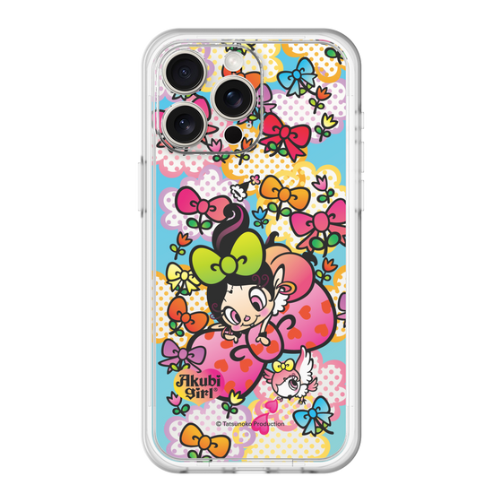 スリムプロテクションプレミアムケース［ アクビガール - フラワーリボン ］