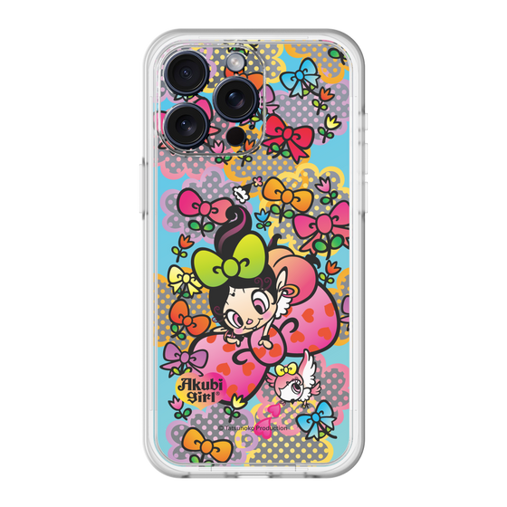 スリムプロテクションプレミアムケース［ アクビガール - フラワーリボン ］