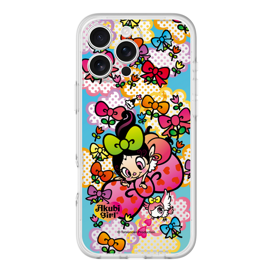 スリムプロテクションプレミアムケース［ アクビガール - フラワーリボン ］