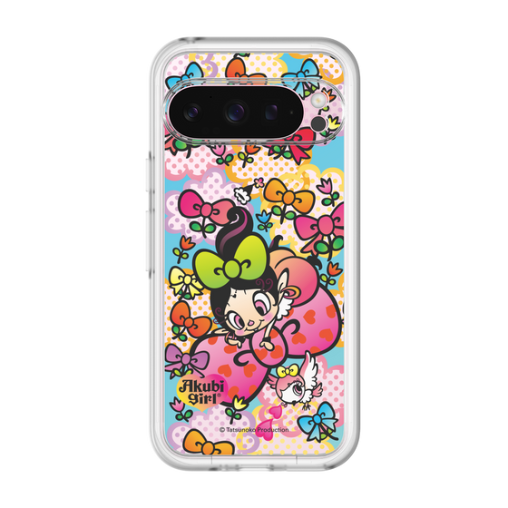 スリムプロテクションプレミアムケース［ アクビガール - フラワーリボン ］