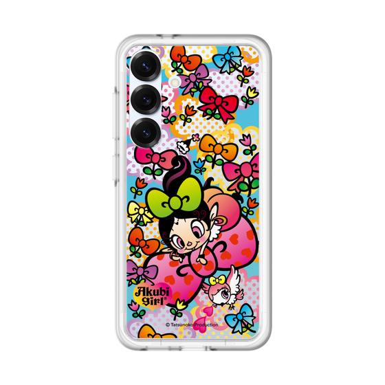 スリムプロテクションプレミアムケース［ アクビガール - フラワーリボン ］