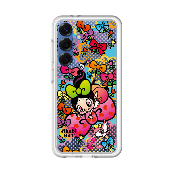 スリムプロテクションプレミアムケース［ アクビガール - フラワーリボン ］
