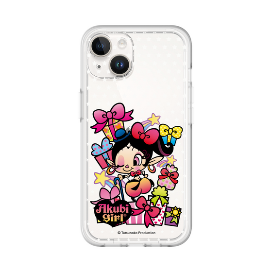 スリムプロテクションプレミアムケース［ アクビガール - プレゼントリボン ］