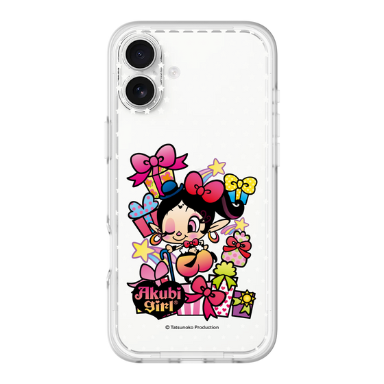 スリムプロテクションプレミアムケース［ アクビガール - プレゼントリボン ］