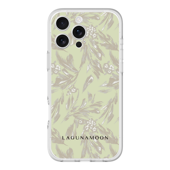 スリムプロテクションプレミアムケース［ LAGUNAMOON - ボタニカルジャガード - White×Beige ］