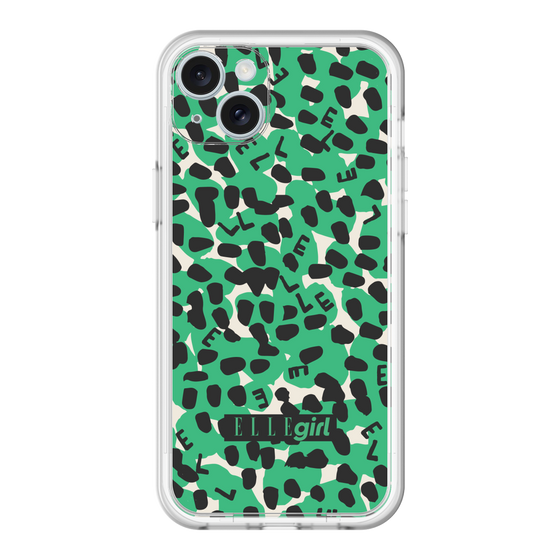 スリムプロテクションプレミアムケース［ ELLEgirl - レオパード - Green ］