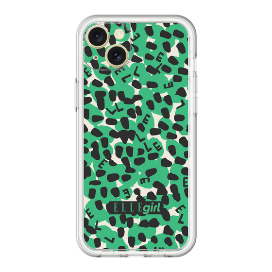 スリムプロテクションプレミアムケース［ ELLEgirl - レオパード - Green ］