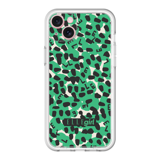 スリムプロテクションプレミアムケース［ ELLEgirl - レオパード - Green ］