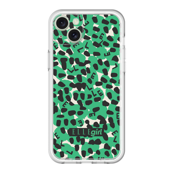 スリムプロテクションプレミアムケース［ ELLEgirl - レオパード - Green ］