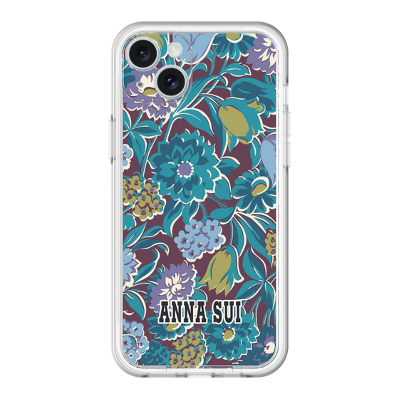 スリムプロテクションプレミアムケース［ ANNA SUI - ガーデンフワラー - シアン ］