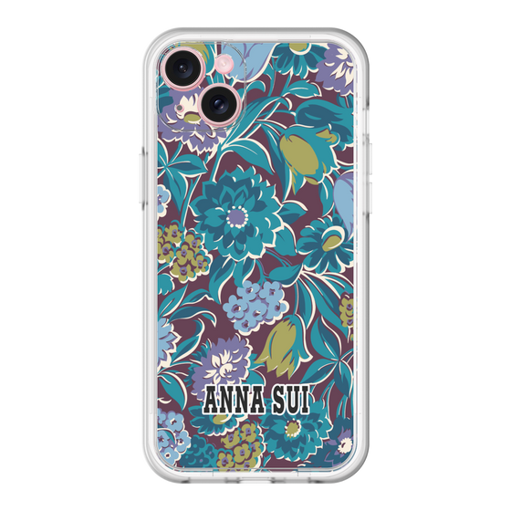 スリムプロテクションプレミアムケース［ ANNA SUI - ガーデンフワラー - シアン ］
