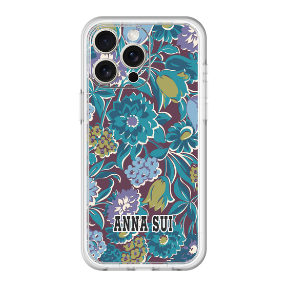 スリムプロテクションプレミアムケース［ ANNA SUI - ガーデンフワラー - シアン ］