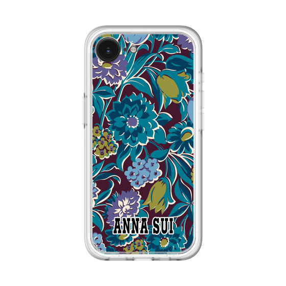 スリムプロテクションプレミアムケース［ ANNA SUI - ガーデンフワラー - シアン ］