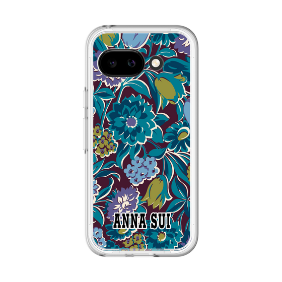 スリムプロテクションプレミアムケース［ ANNA SUI - ガーデンフワラー - シアン ］