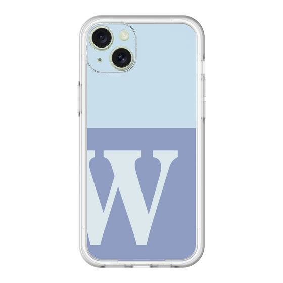 スリムプロテクションプレミアムケース［ オリジナル - initial two tone - W blue ］