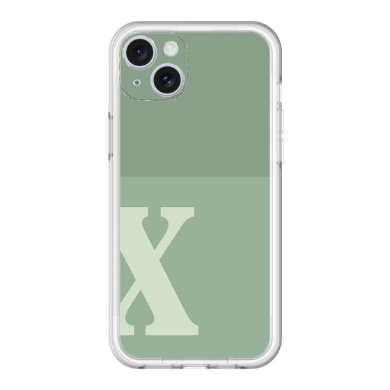 スリムプロテクションプレミアムケース［ オリジナル - initial two tone - X green ］