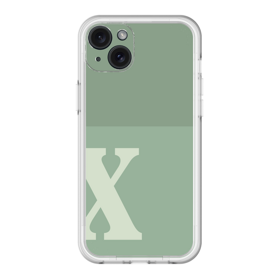 スリムプロテクションプレミアムケース［ オリジナル - initial two tone - X green ］