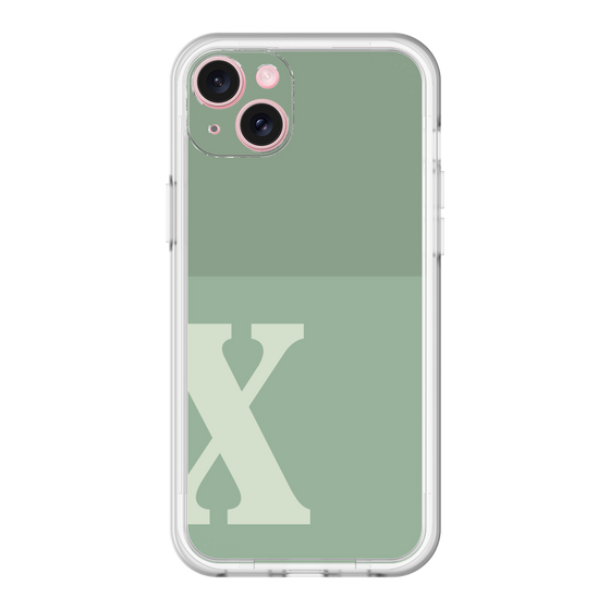 スリムプロテクションプレミアムケース［ オリジナル - initial two tone - X green ］