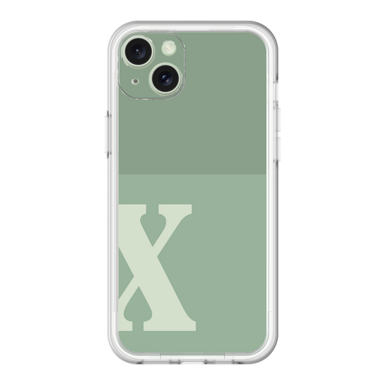 スリムプロテクションプレミアムケース［ オリジナル - initial two tone - X green ］