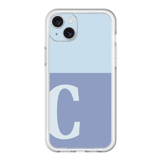スリムプロテクションプレミアムケース［ オリジナル - initial two tone - C blue ］