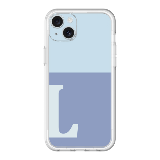 スリムプロテクションプレミアムケース［ オリジナル - initial two tone - L blue ］