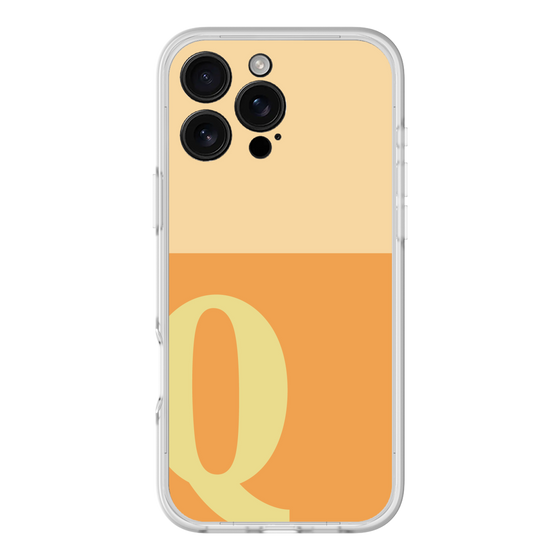 スリムプロテクションプレミアムケース［ オリジナル - initial two tone - Q orange ］