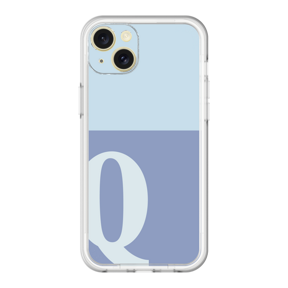 スリムプロテクションプレミアムケース［ オリジナル - initial two tone - Q blue ］