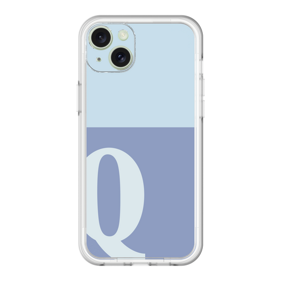スリムプロテクションプレミアムケース［ オリジナル - initial two tone - Q blue ］