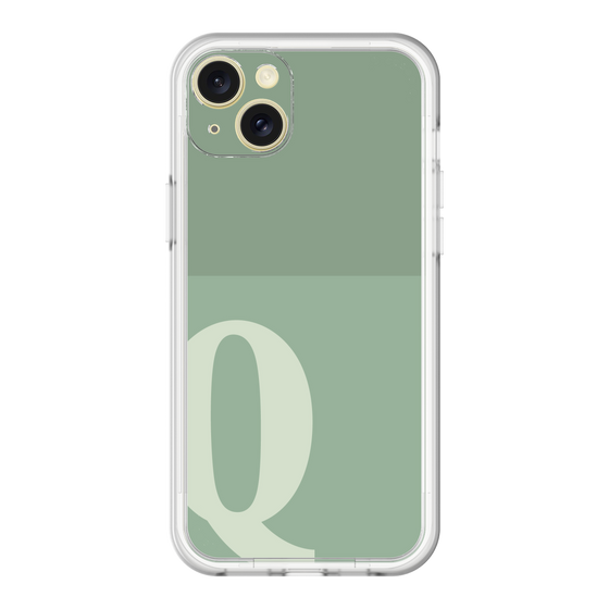 スリムプロテクションプレミアムケース［ オリジナル - initial two tone - Q green ］