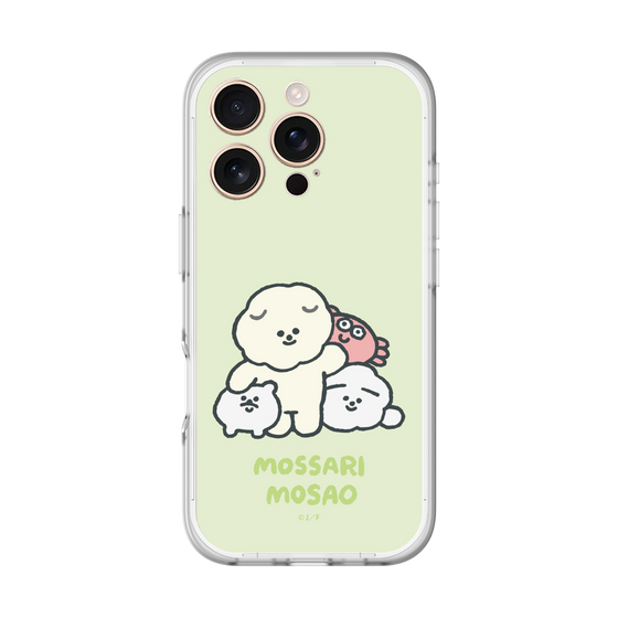 スリムプロテクションプレミアムケース［ もっさりもさお - みんないっしょ - グリーン ］