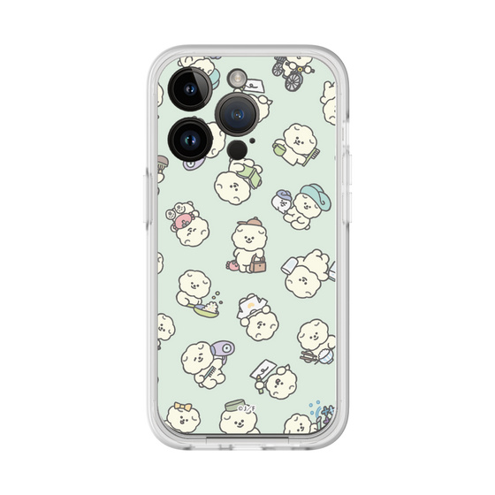 スリムプロテクションプレミアムケース［ もっさりもさお - もさおがいっぱい - グリーン ］