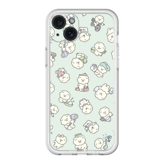 スリムプロテクションプレミアムケース［ もっさりもさお - もさおがいっぱい - グリーン ］