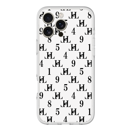 スリムプロテクションプレミアムケース［ Chell classy - Monogram - White ］