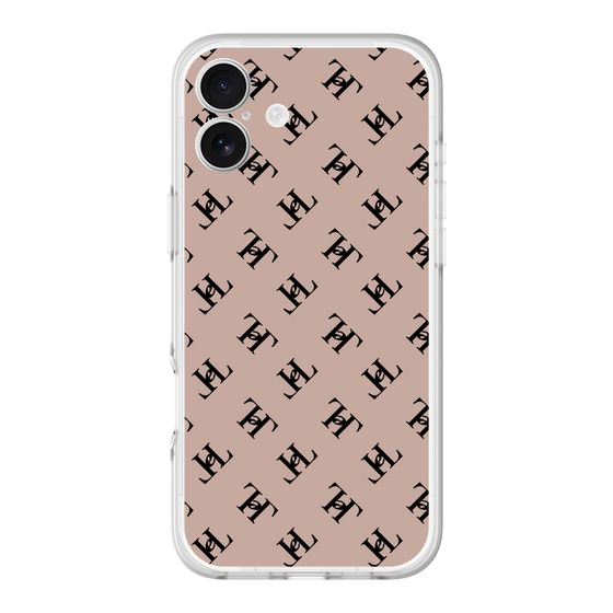 スリムプロテクションプレミアムケース［ Chell classy - Logo - Beige ］