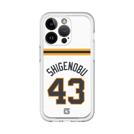 スリムプロテクションプレミアムケース［ 読売ジャイアンツ - #43 SHIGENOBU - ホーム ］