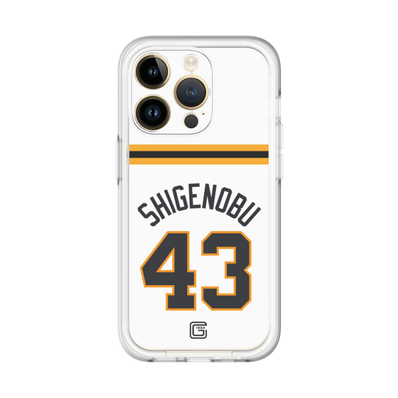 スリムプロテクションプレミアムケース［ 読売ジャイアンツ - #43 SHIGENOBU - ホーム ］