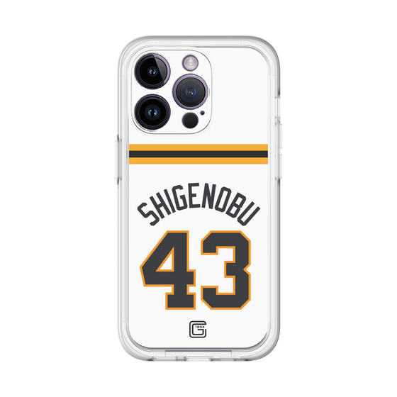 スリムプロテクションプレミアムケース［ 読売ジャイアンツ - #43 SHIGENOBU - ホーム ］