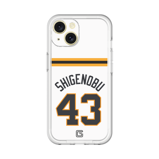 スリムプロテクションプレミアムケース［ 読売ジャイアンツ - #43 SHIGENOBU - ホーム ］