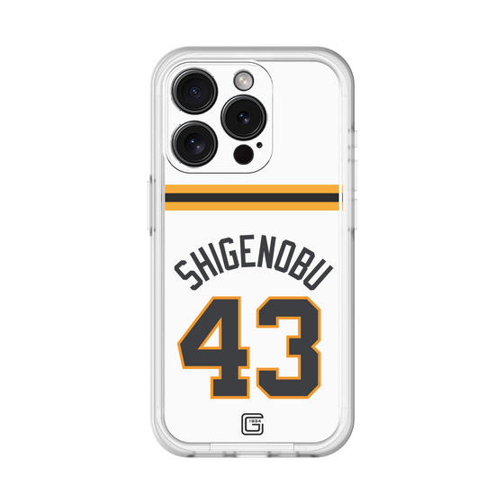 スリムプロテクションプレミアムケース［ 読売ジャイアンツ - #43 SHIGENOBU - ホーム ］