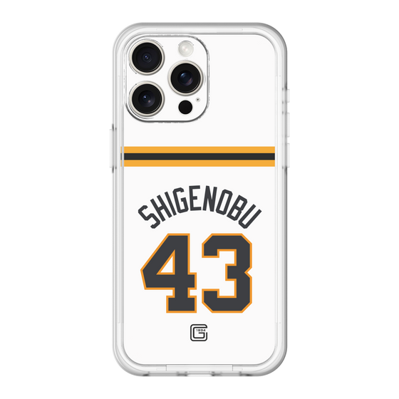 スリムプロテクションプレミアムケース［ 読売ジャイアンツ - #43 SHIGENOBU - ホーム ］