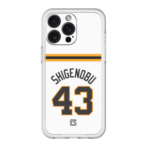 スリムプロテクションプレミアムケース［ 読売ジャイアンツ - #43 SHIGENOBU - ホーム ］