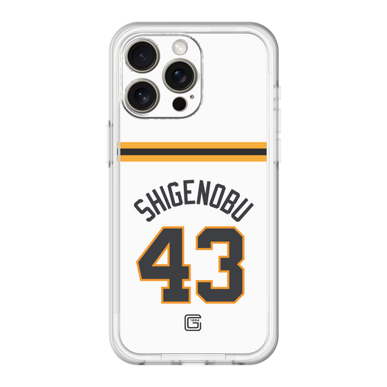 スリムプロテクションプレミアムケース［ 読売ジャイアンツ - #43 SHIGENOBU - ホーム ］