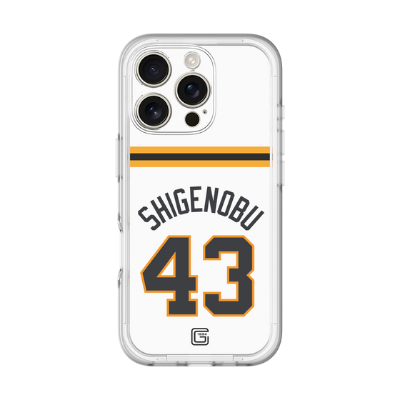 スリムプロテクションプレミアムケース［ 読売ジャイアンツ - #43 SHIGENOBU - ホーム ］