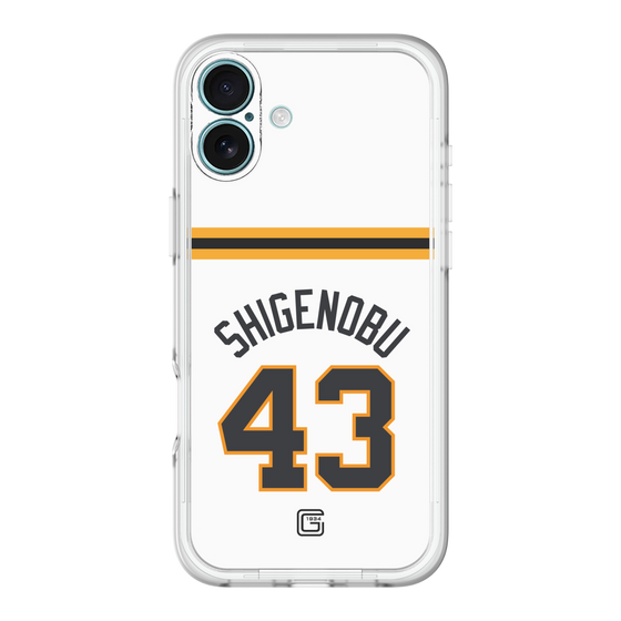 スリムプロテクションプレミアムケース［ 読売ジャイアンツ - #43 SHIGENOBU - ホーム ］