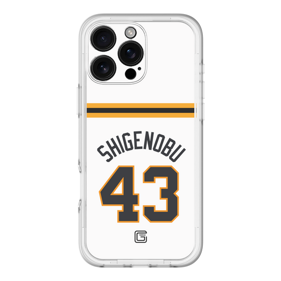 スリムプロテクションプレミアムケース［ 読売ジャイアンツ - #43 SHIGENOBU - ホーム ］