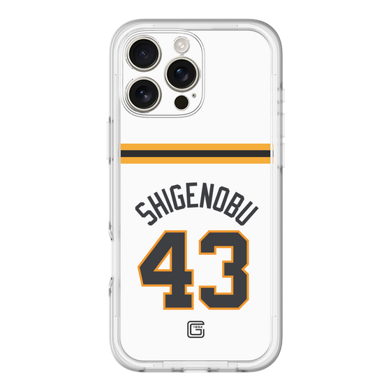 スリムプロテクションプレミアムケース［ 読売ジャイアンツ - #43 SHIGENOBU - ホーム ］