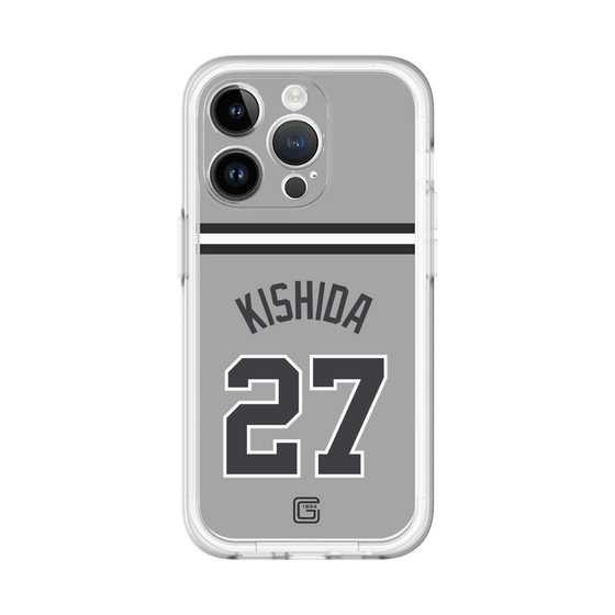 スリムプロテクションプレミアムケース［ 読売ジャイアンツ - #27 KISHIDA - ビジター ］