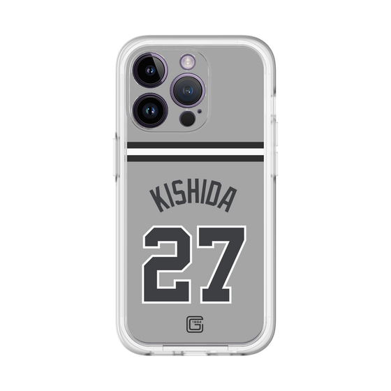 スリムプロテクションプレミアムケース［ 読売ジャイアンツ - #27 KISHIDA - ビジター ］