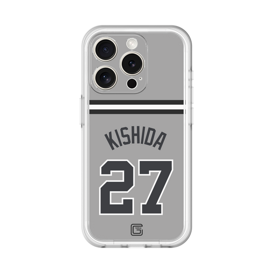 スリムプロテクションプレミアムケース［ 読売ジャイアンツ - #27 KISHIDA - ビジター ］